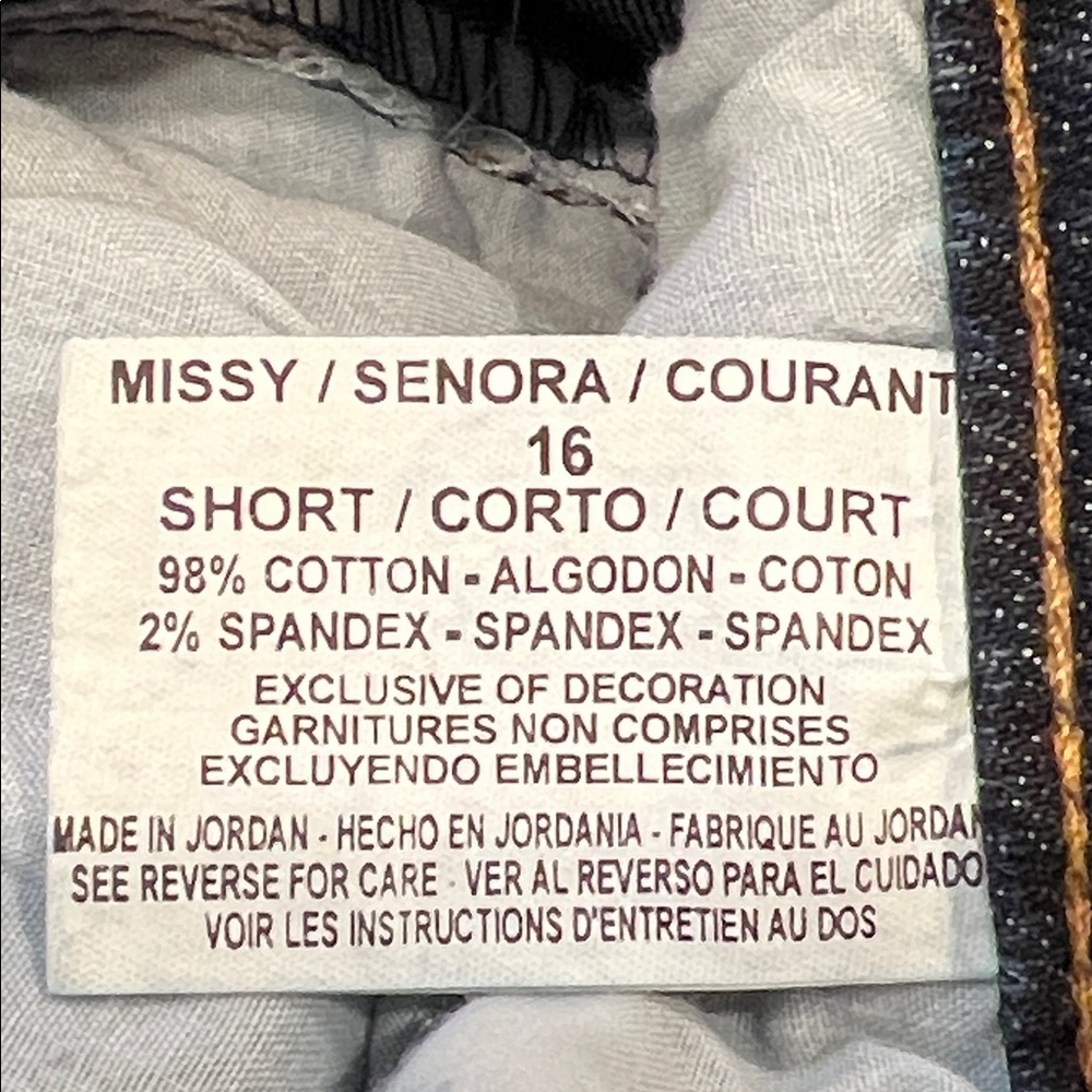 Gloria Vanderbilt Size 16 Missy Short Dark Indigo Jeans - Picture 11 of 13